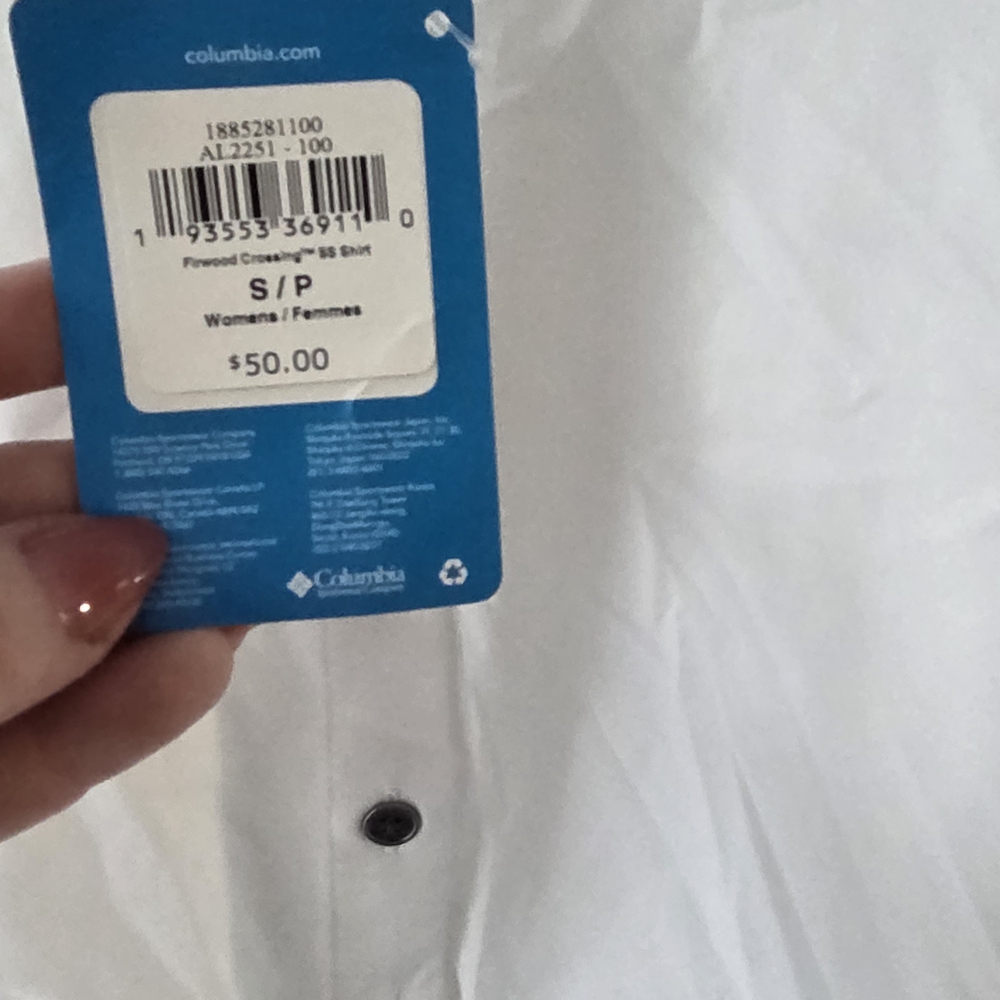 Lightweight White Button-Front Women’s Blouse NWT - image 4